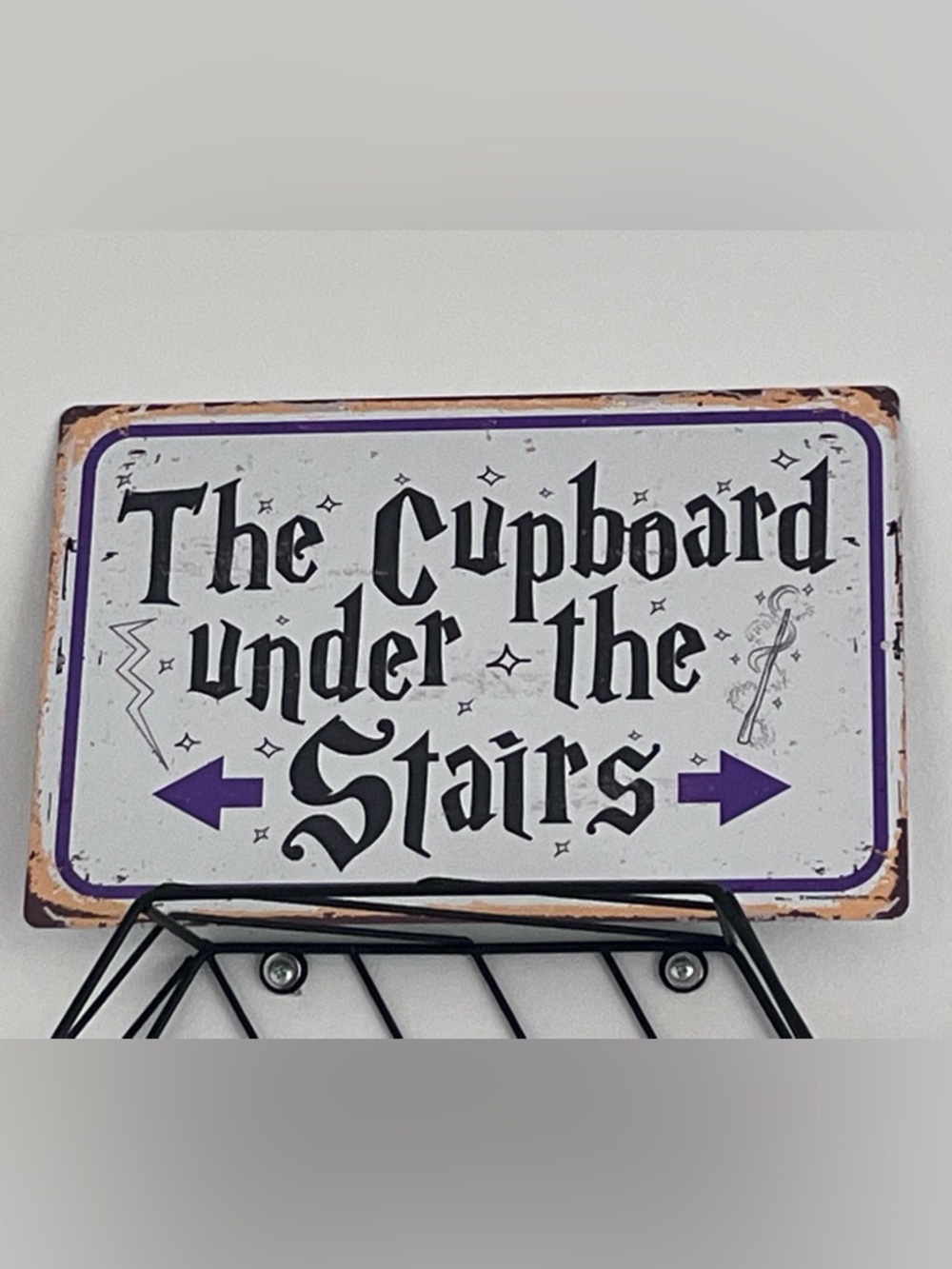Harry Potter Decorative 'The Cupboard Under the Stairs' Wall Sign Black & Purple
